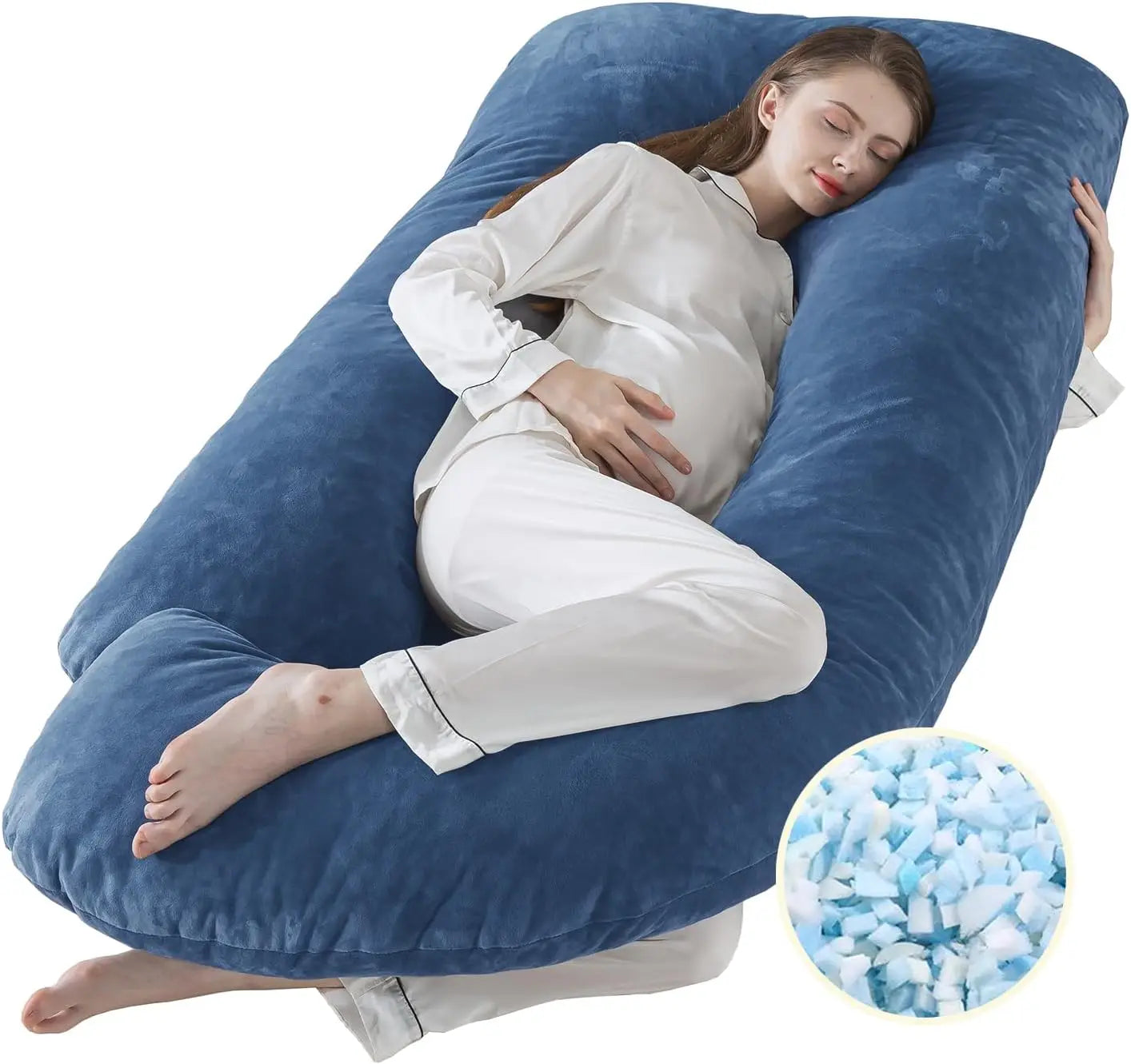 Pregnancy Pillows for Sleeping J Shaped Full Body Maternity Pillow for Adults Memory Foam Support
