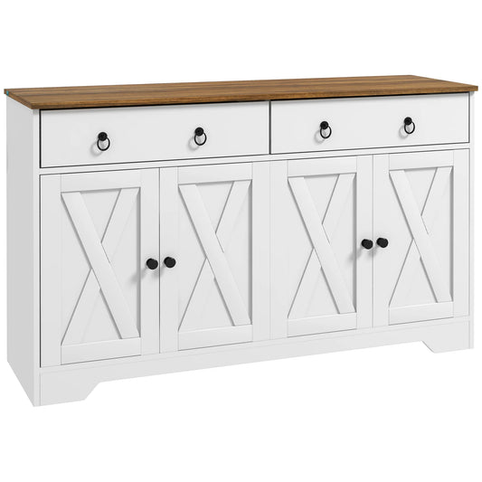Kitchen Sideboard Buffet Cabinet With Barn Doors Adjustable Shelf Modern Design