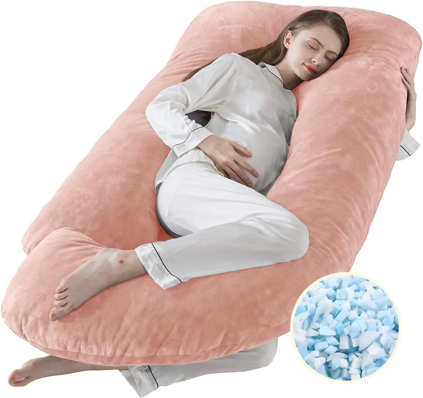 Pregnancy Pillows for Sleeping J Shaped Full Body Maternity Pillow for Adults Memory Foam Support