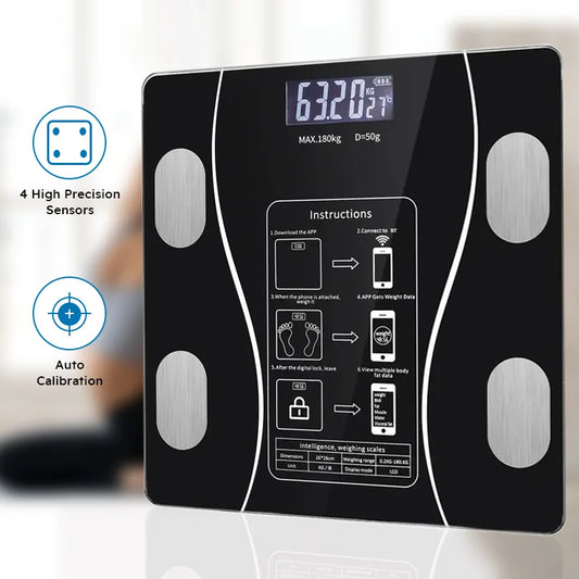 Smart Body Fat Scale Wireless LED Digital Bathroom Weight Scale Body Composition Analyzer