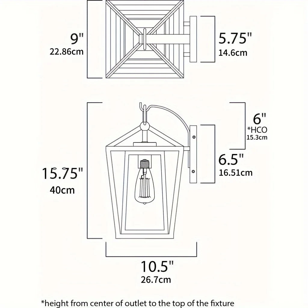 Outdoor Wall Light Fixtures, with E26 Sockets & Glass Shades