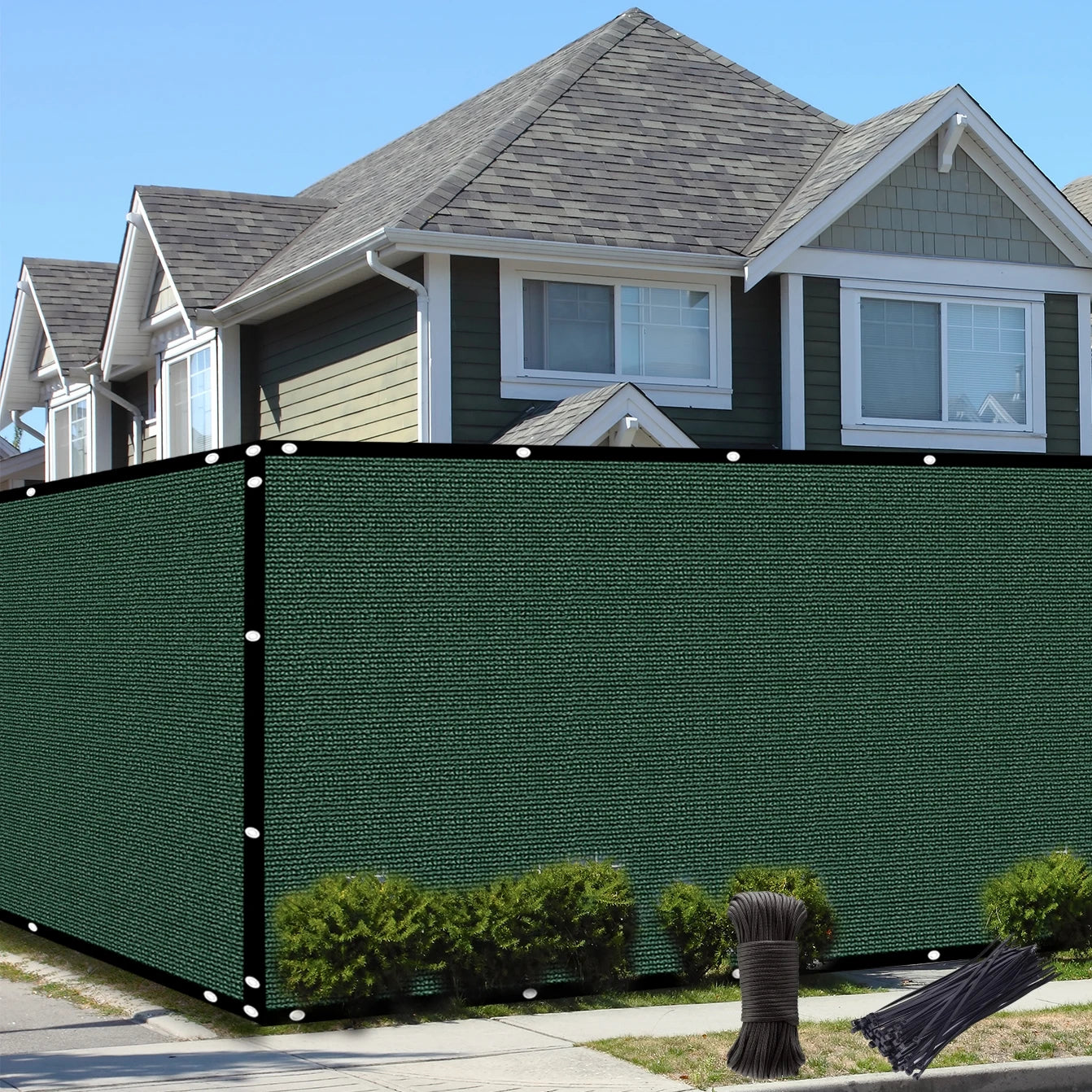 6 Foot x 50 Foot Green Outdoor Backyard Privacy Screen Wind Protection Fence