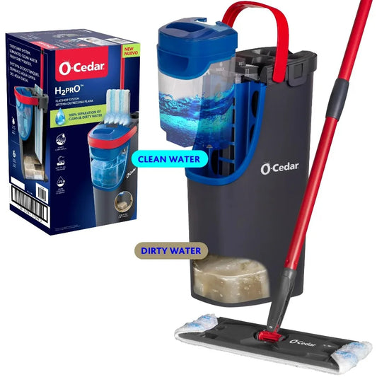 O-Cedar H2Pro Flat Mop System With Clean And Dirty Water Separation