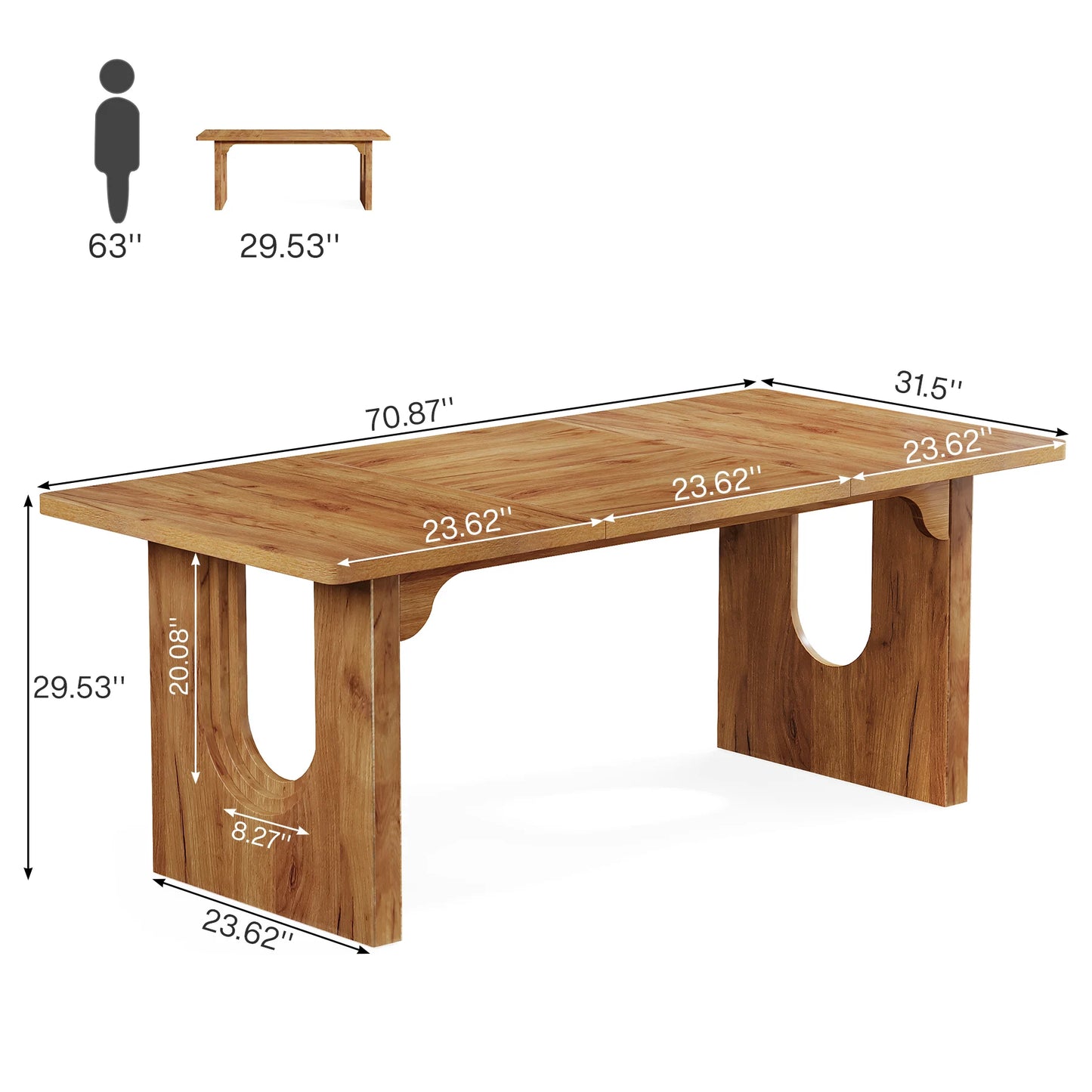 Tribesigns Modern Dining Table 71 Inch For 6 To 8 People