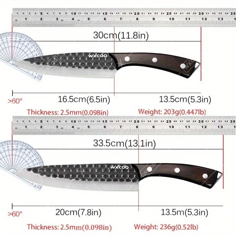 8PCS Professional Kitchen Chef Knife Set Stainless Steel Handmade Forged Knives