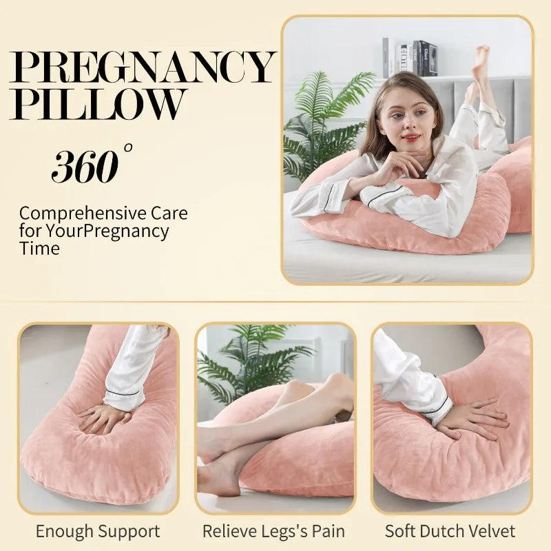 Pregnancy Pillows for Sleeping J Shaped Full Body Maternity Pillow for Adults Memory Foam Support
