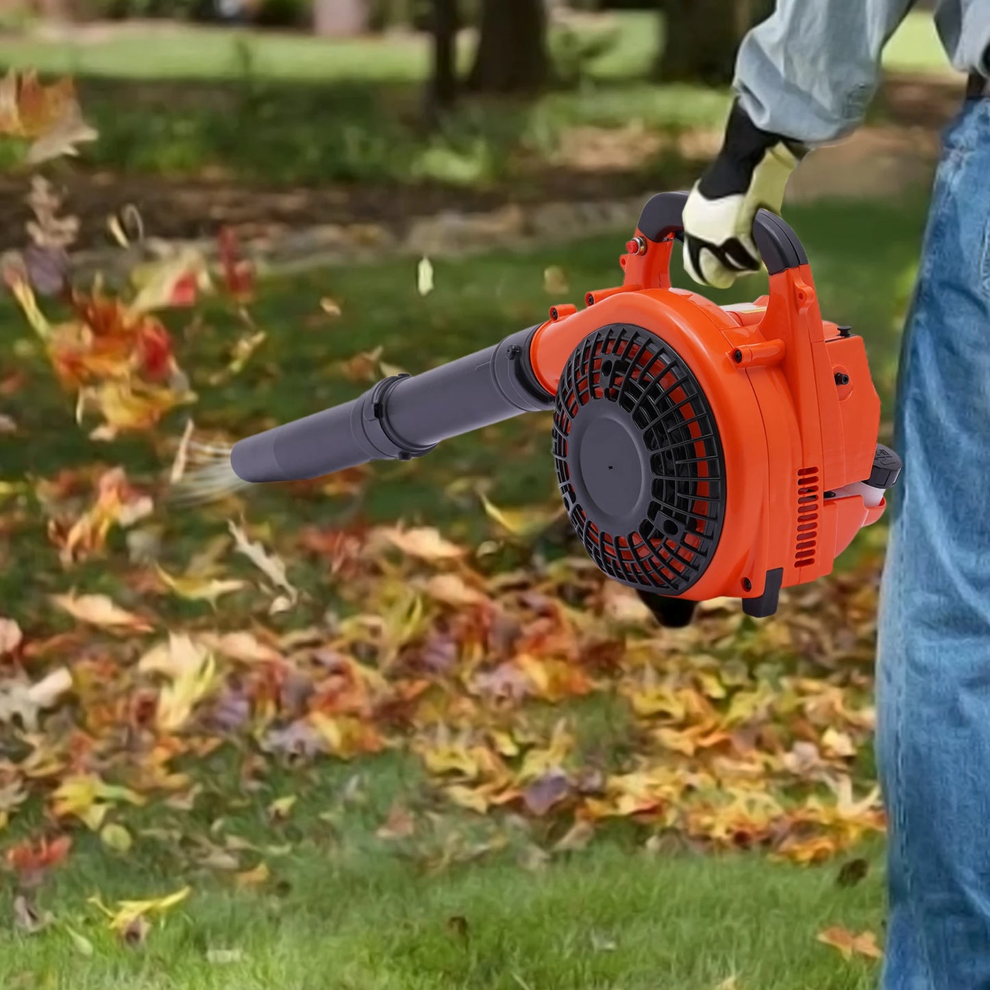Gas Leaf Blower 25.4cc 2 Stroke 4.59 Cubic Feet Per Hour Commercial Handheld