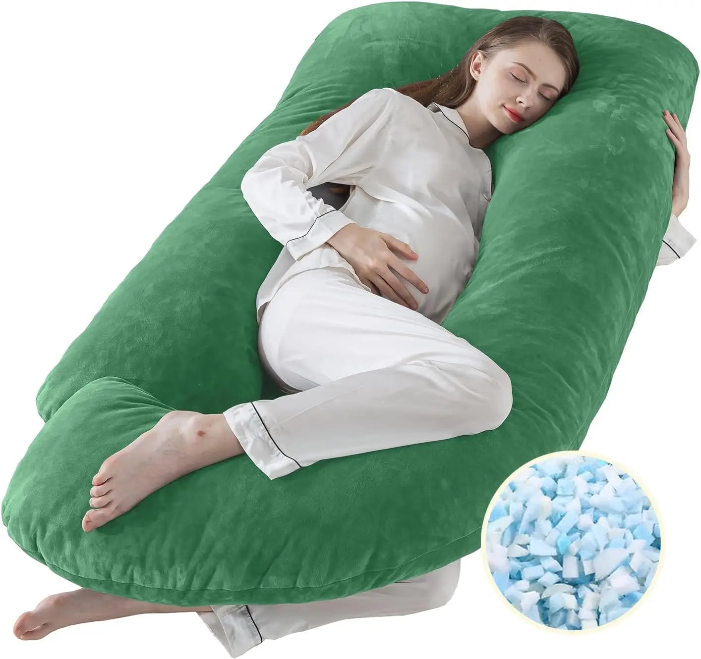 Pregnancy Pillows for Sleeping J Shaped Full Body Maternity Pillow for Adults Memory Foam Support
