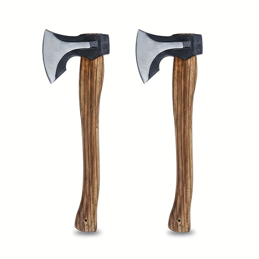2 Pack Firewood Splitting Axe With Steel Head And Non Slip Wooden Handle
