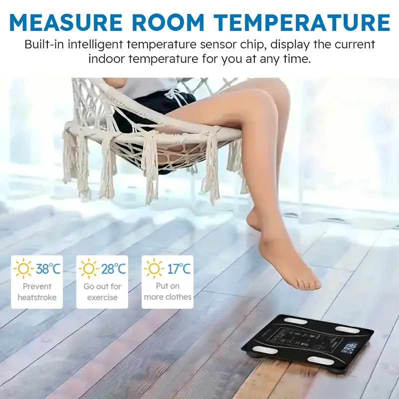Smart Body Fat Scale Wireless LED Digital Bathroom Weight Scale Body Composition Analyzer
