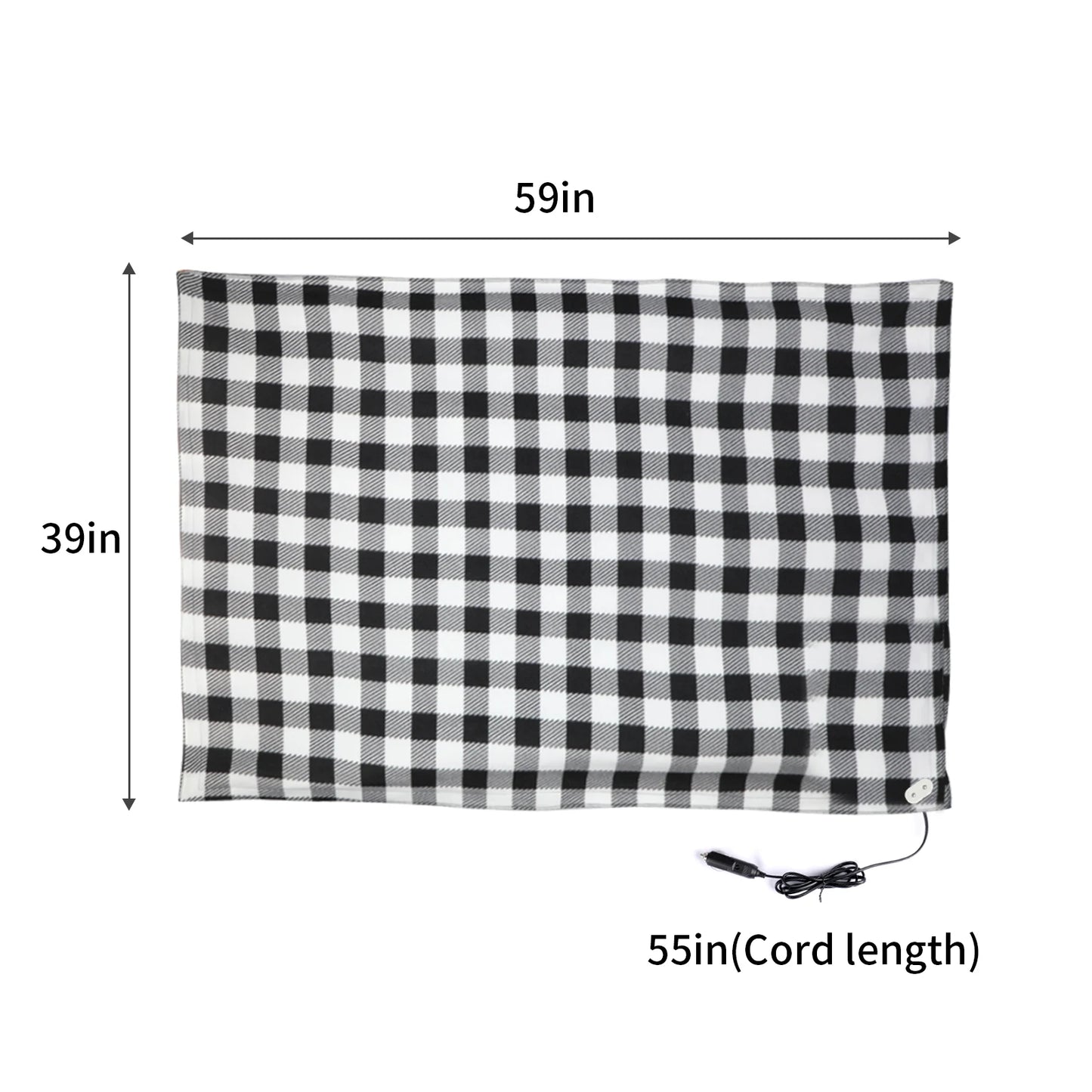Electric Heated Blanket 12V Car Heating Cushion 150x108cm Portable Warmth for Home and Vehicle