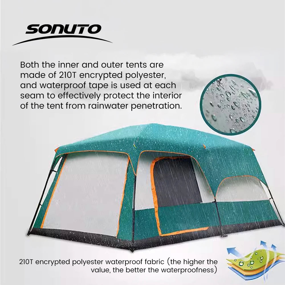 Upgraded 4 Season Camping Tent For Eight Plus Waterproof