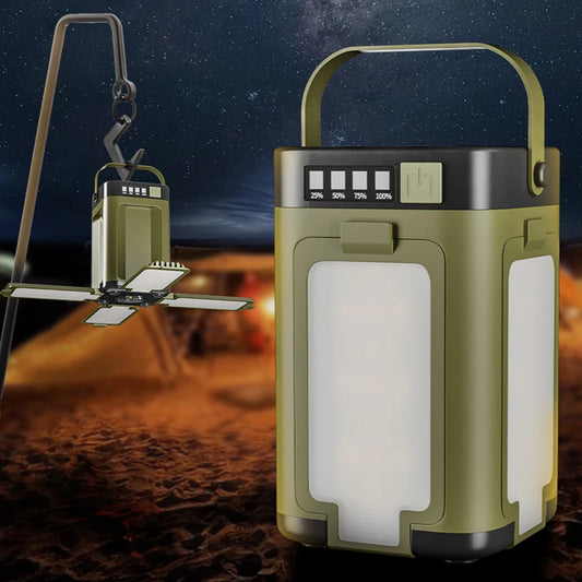 Rechargeable Solar Camping Lantern Foldable Waterproof Tent Light Power Bank