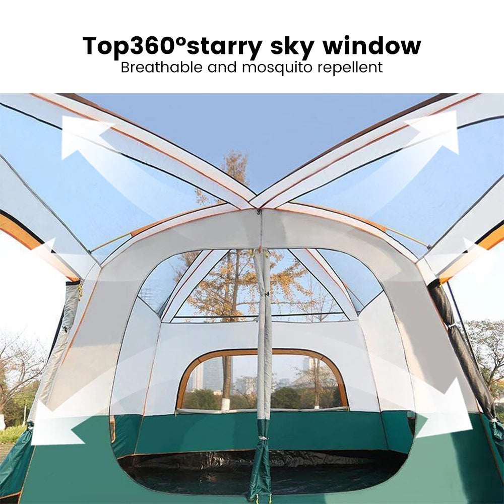 Upgraded 4 Season Camping Tent For Eight Plus Waterproof