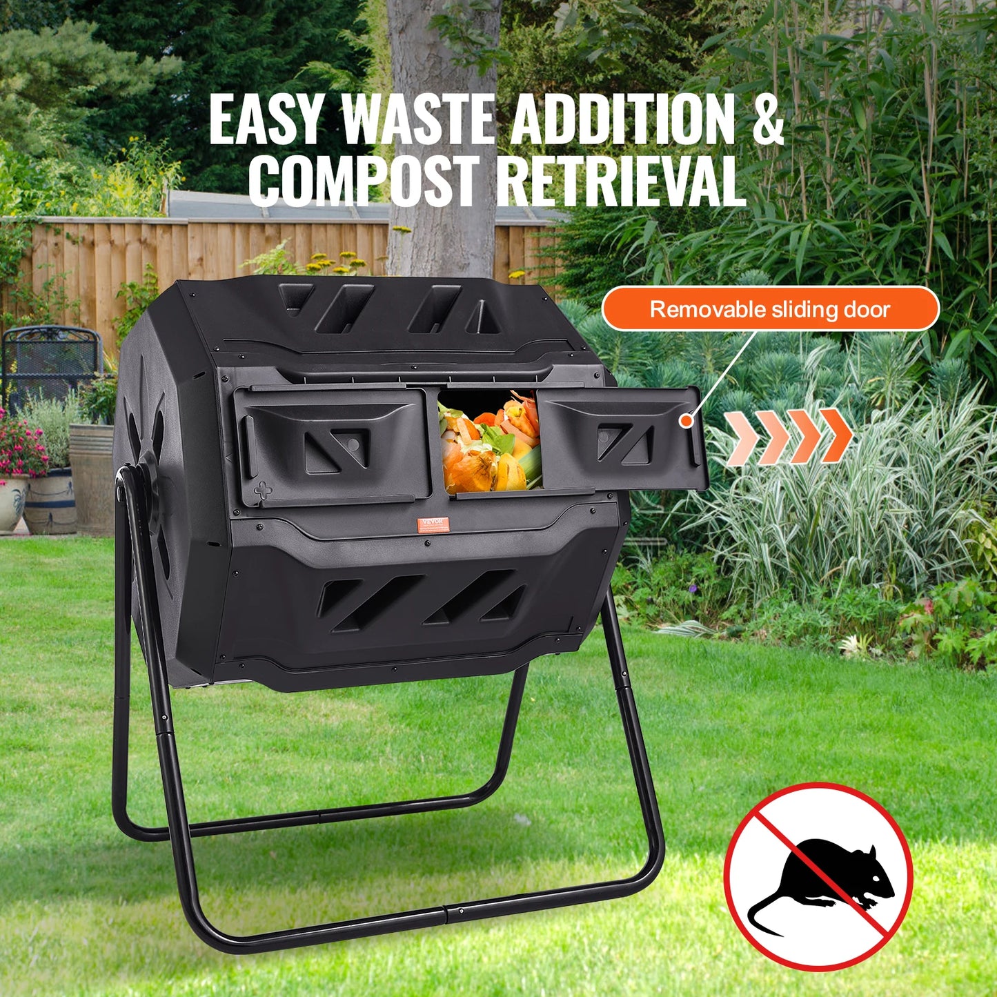 Dual Chamber 43 Gal Composting Tumbler With BPA Free