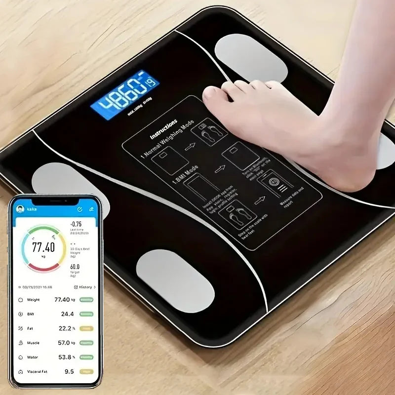 Smart Body Fat Scale Wireless LED Digital Bathroom Weight Scale Body Composition Analyzer
