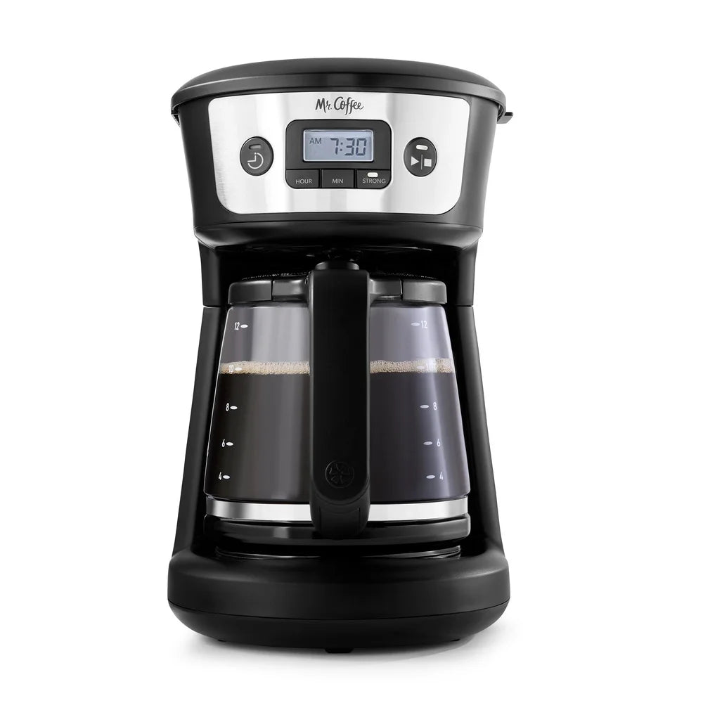 12 Cup Programmable Coffee Maker with Strong Brew Selector Auto Pause Brew Later Feature and 4 Hour Auto Shutoff