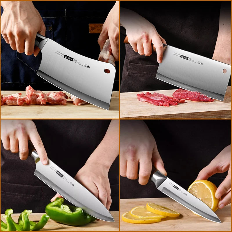 Professional Kitchen Knife 4 Piece Set Home Sharp Cleaver Multi Purpose Slicer Professional Chef Knife Fixed Blade Paring Knife