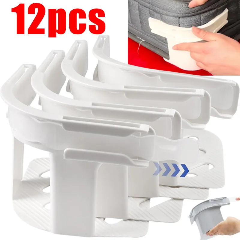 Bedsheet Corner Tightener Clips Set ABS White 14.5x12x8.5cm