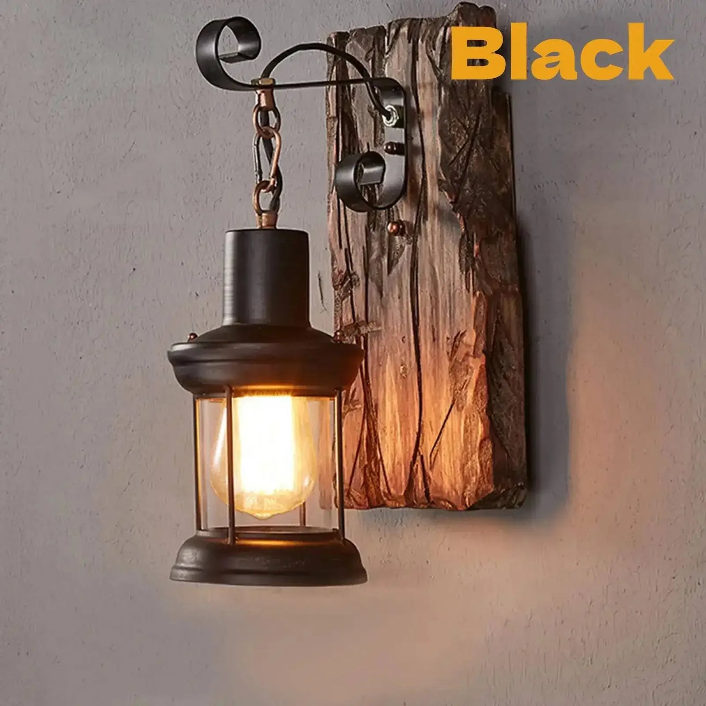 Antique New Style Industrial Wood Wall Sconce Light Rustic Wall Lamp
