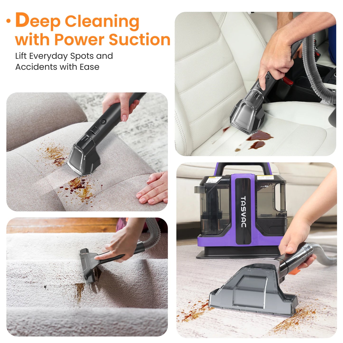 Portable Carpet & Upholstery Cleaner, Spot And Stain Deep Cleaner