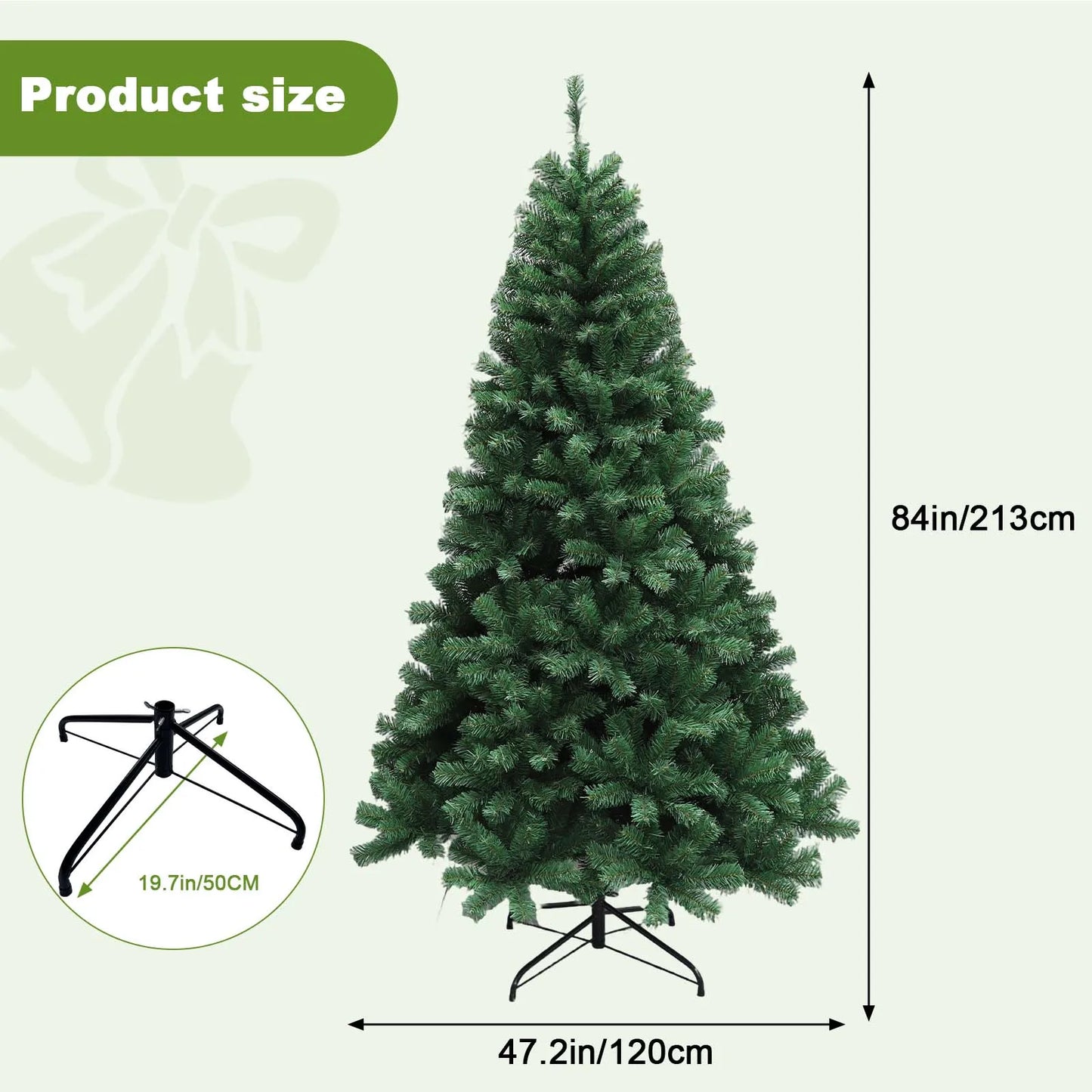 6-7ft Pre Lit Christmas Tree With LED Lights 8 Lighting Modes For Seasonal Decor