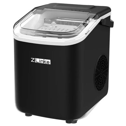 Countertop Ice Maker Portable Self Cleaning Machine Produces 9 Bullet Ice Cubes in 6 Minutes 26.5 Pounds Per Day Includes Ice Scoop and Basket