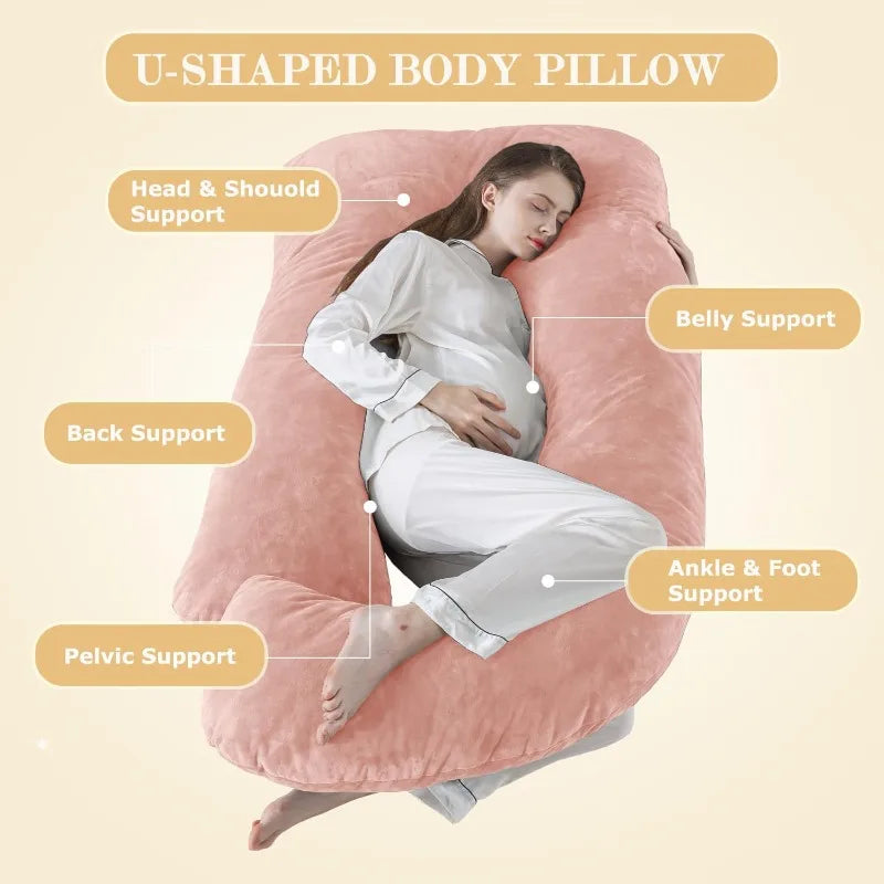 Pregnancy Pillows for Sleeping J Shaped Full Body Maternity Pillow for Adults Memory Foam Support