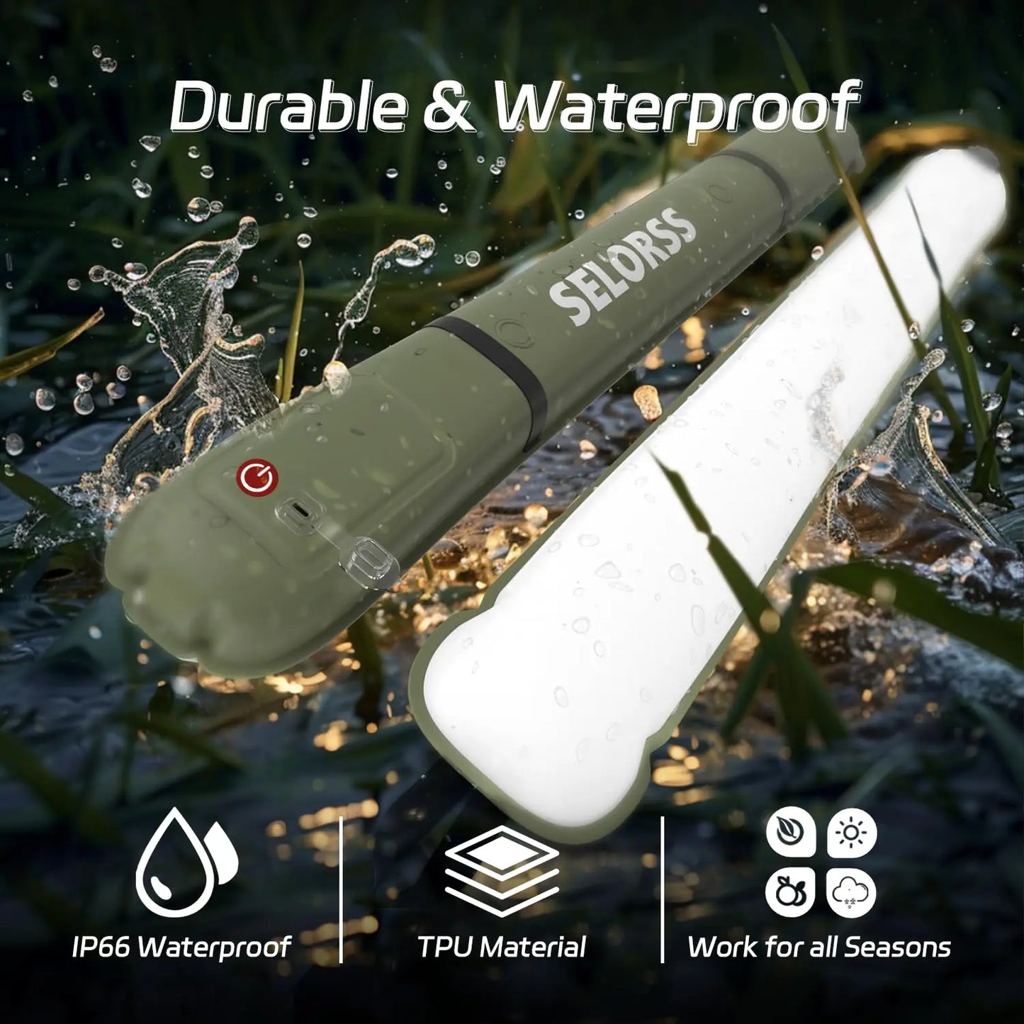 Rechargeable Portable Camping Light 2000mAh Waterproof Tent Lamp
