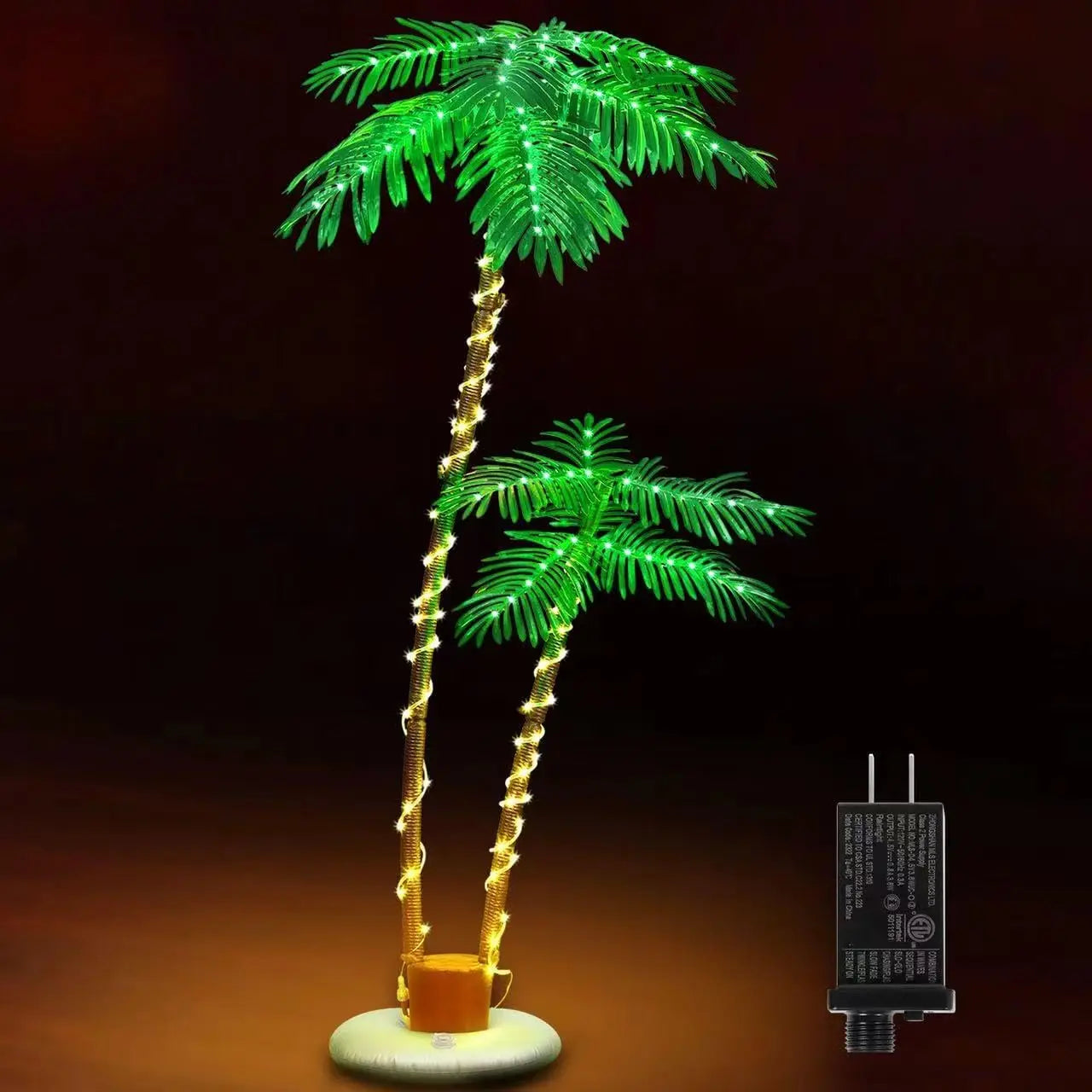 Lighted Palm Trees for Outside Patio 6Ft Fake Palm Tree with 8 Mode LED Lights for Tiki Bar Christmas Decor Artificial Palm Trees