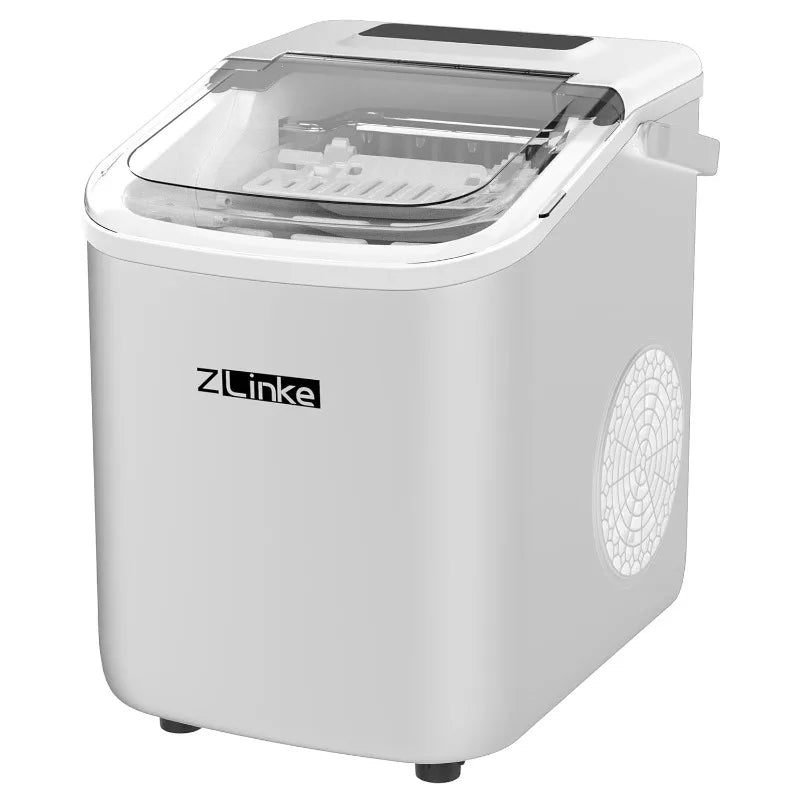 Countertop Ice Maker Portable Self Cleaning Machine Produces 9 Bullet Ice Cubes in 6 Minutes 26.5 Pounds Per Day Includes Ice Scoop and Basket