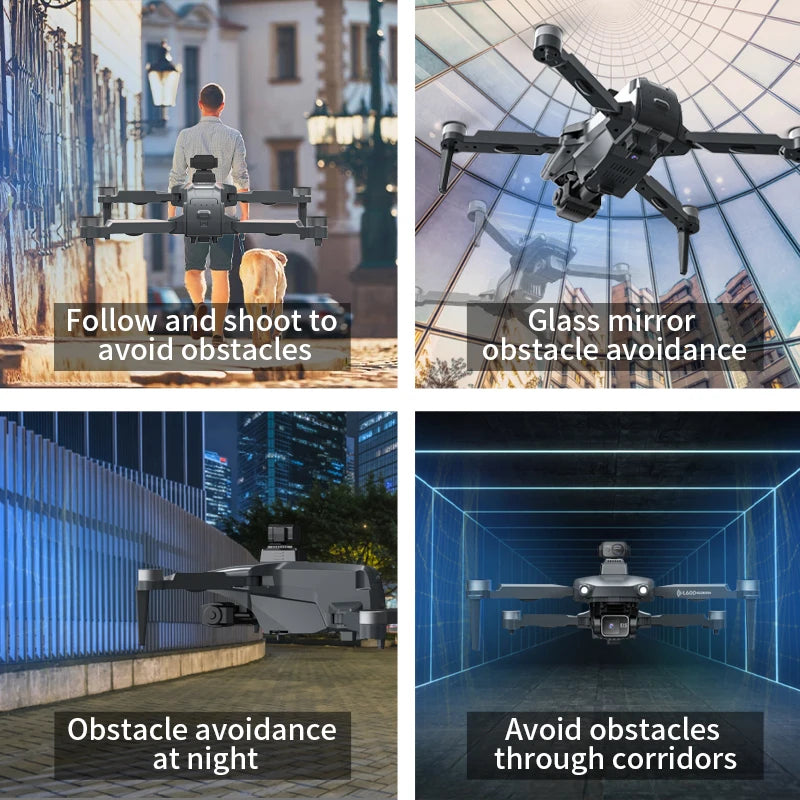 L600 PRO MAX Drone 4K Professional 3-Axis Gimbal HD Dual Camera 360° Obstacle Avoidance Brushless