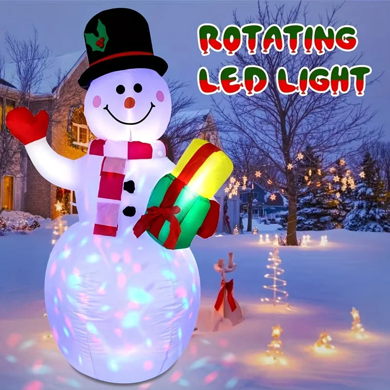 5 Ft Christmas Inflatable Snowman With Built In Led Light For Outdoor Decoration Durable Easy Setup