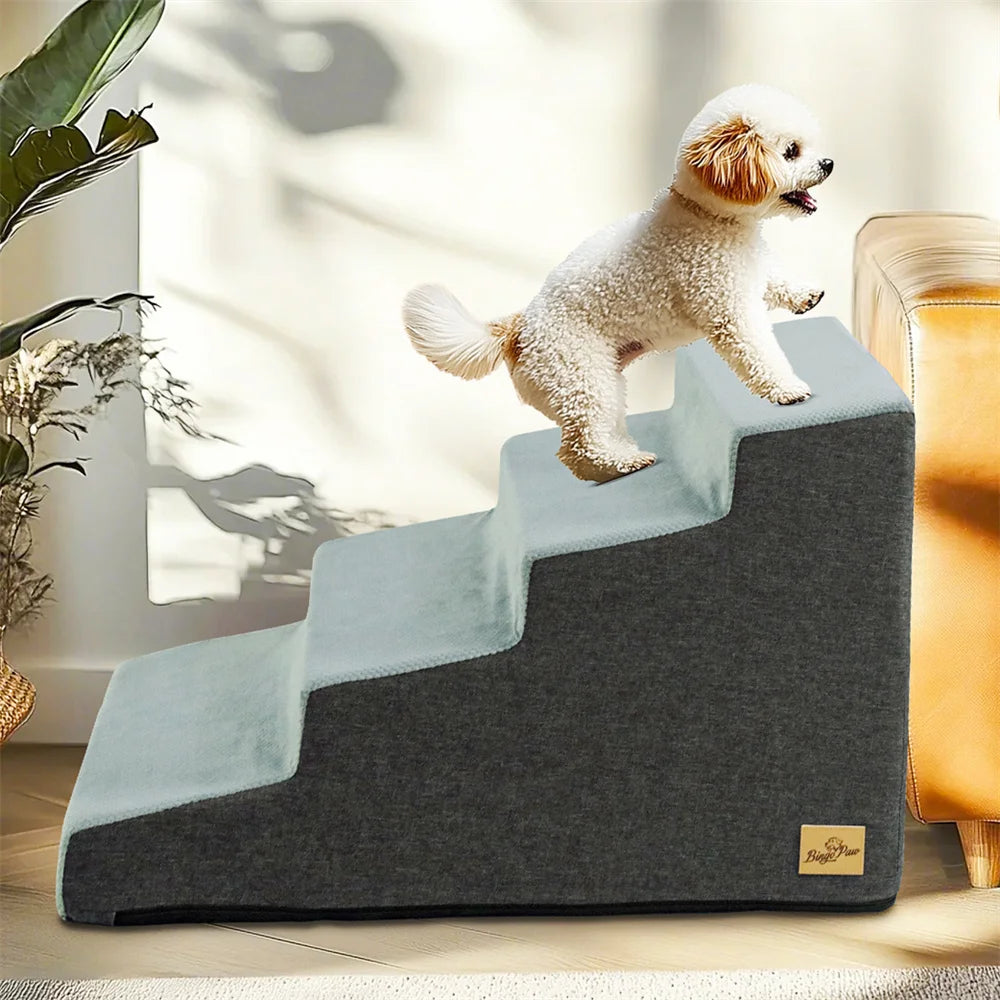 Pet 3 Or 4 Step Stair Dog Cat Ladder High Density Foam