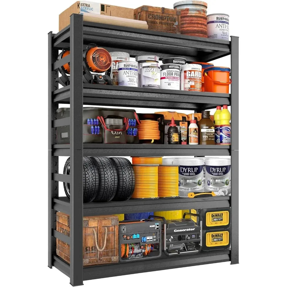 Garage Shelving Unit 5 Tier Steel Rack With Easy Assembly And Durable Finish