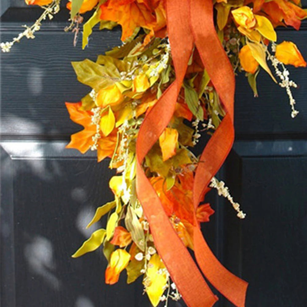 Farmhouse Autumn Maple Leaf Wreath for Home and Restaurant