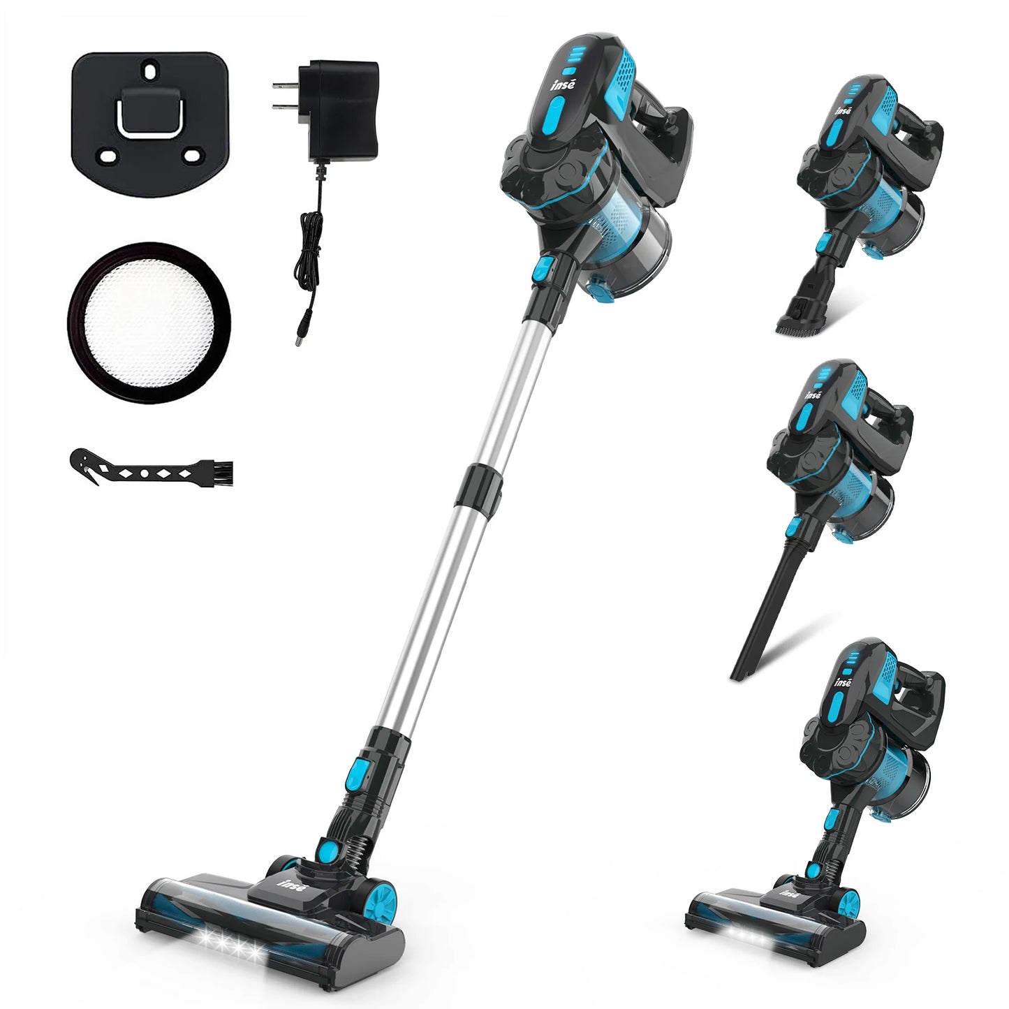INSE Cordless Vacuum Cleaner, 20KPa Stick Vacuum 40min Runtime